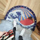 Коврик для входной двери в японском стиле, ПВХ нескользящий, с шелковой петлей, для прихожей, спальни