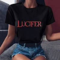 2021 vintage lucifer tv show t shirt graphic print t shirt short sleeve t shirts funny women black clothes female clothing tops