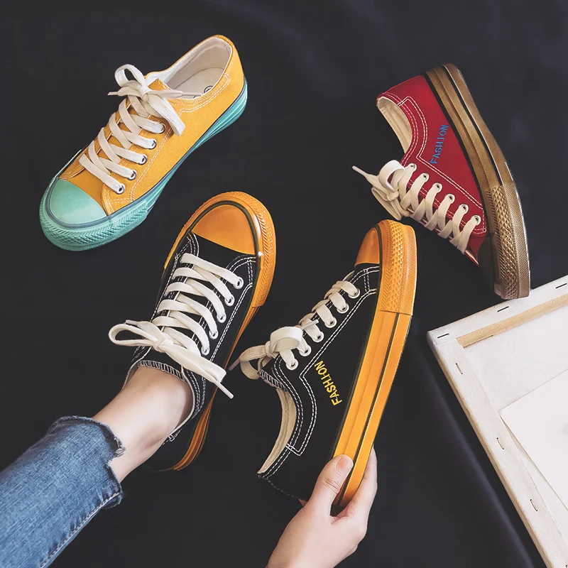 

Black Canvas Shoes Women 2020 Summer Autumn New Fashion Shoes Color Autumn Shoes Korean Version Versatile Ulzzang Board Shoes