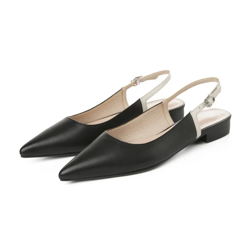 Босоножки женские на плоской подошве с острым носком размеры 34-41 | Обувь