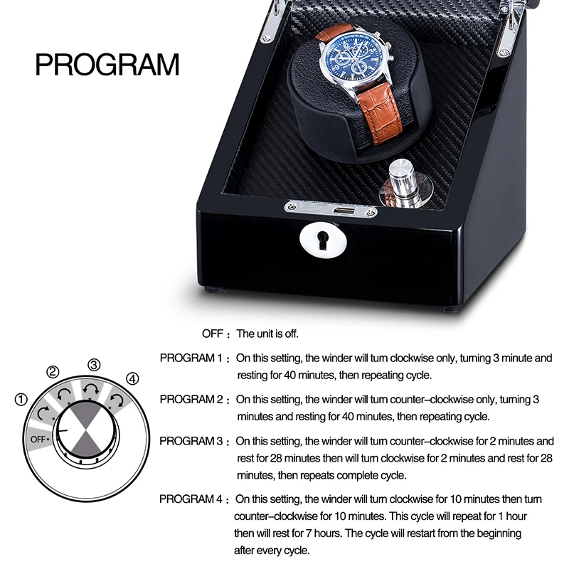 Автоматическая коробка для намотки часов с одним поворотом механический дисплей