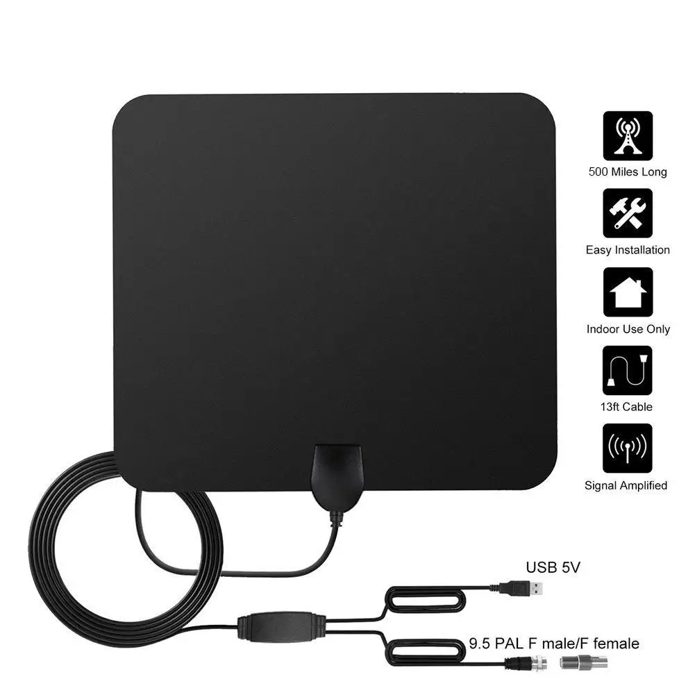 

Комнатная антенна для цифрового телевидения, 80 mile HD TV, ATSC HD, UHF/VHF/1080p 4k, комнатная ТВ-антенна