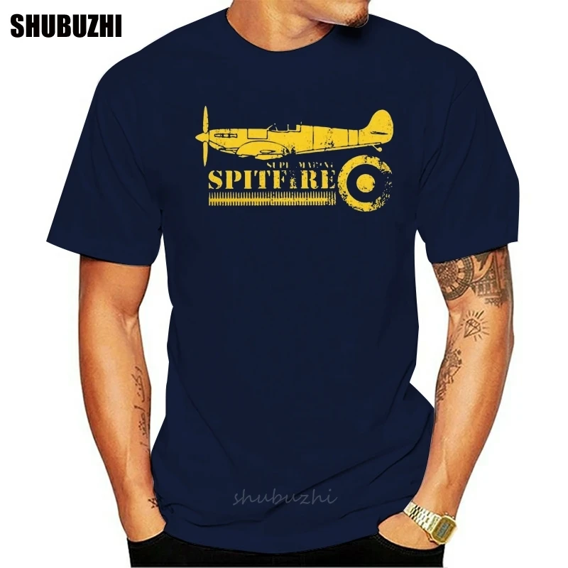 

Men WW2 Battle Of Britain Fighter RAF Spitfire T Shirt Plane War Pilot Aircraft Airplane Cotton Short Sleeve Tee Printed T-Shirt