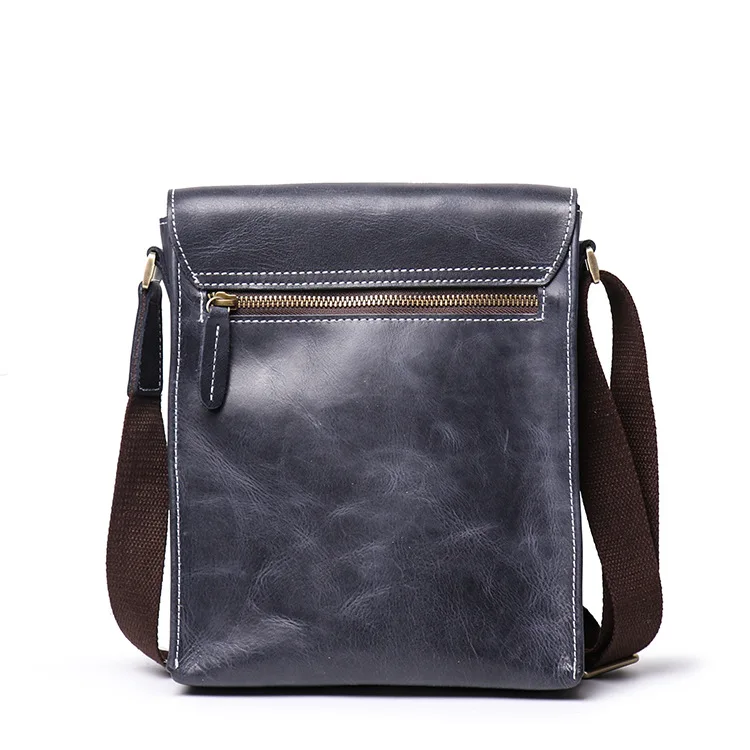 

Cross border wholesale new men's leisure shoulder bag Crazy Horse cowhide messenger bag leather hand bag simple iPad bag