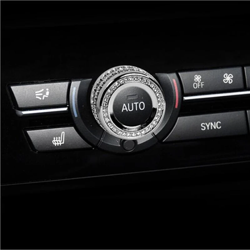 

Car Air Conditioning Knobs Audio Decorative Circle Trim For BMW 5 6 7 Series 5GT X5 X6 M5 M6 X5M X6M F10 F18 F11 F07 F15 F16