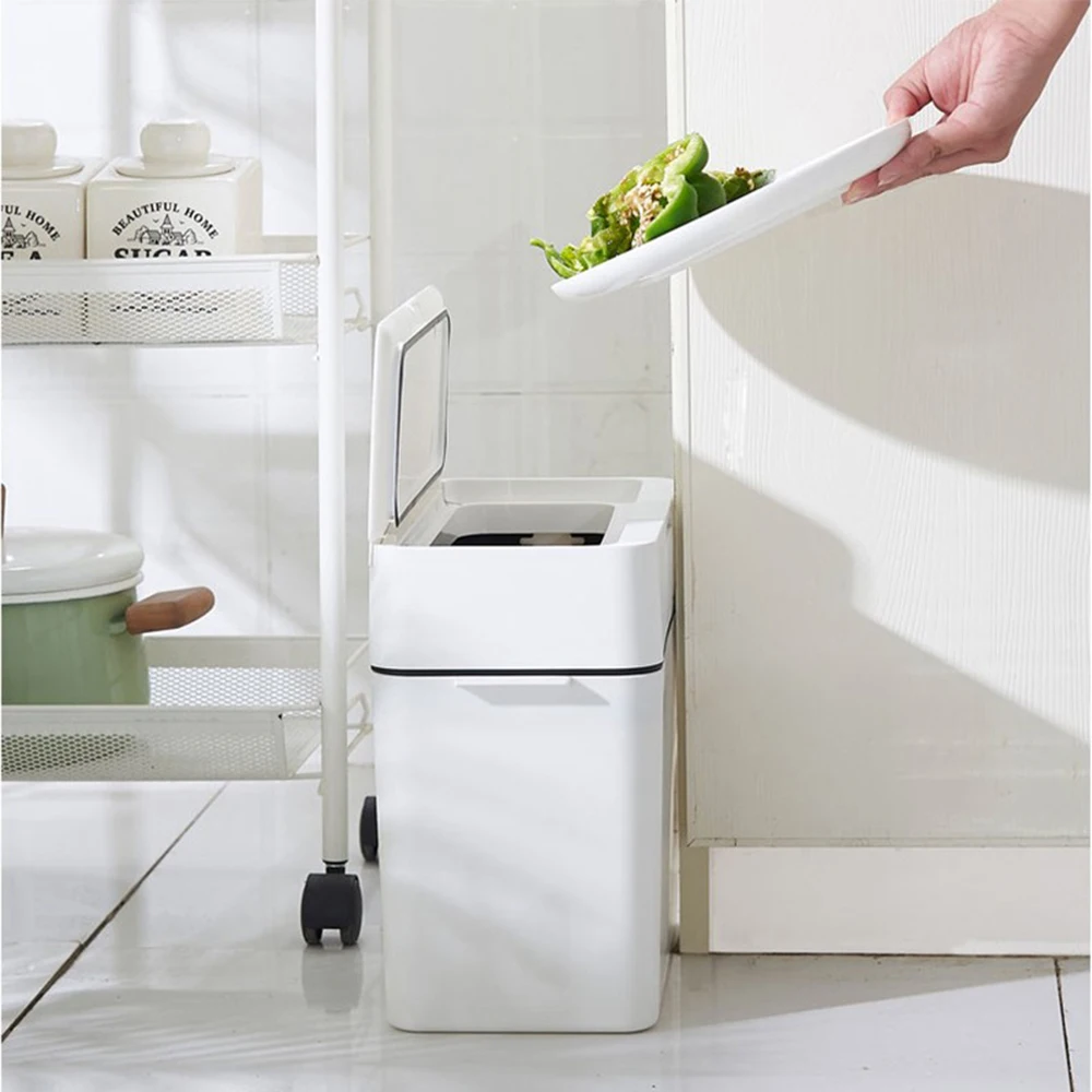 

9.5L кухонная корзина для мусора мусорное ведро для кухни Пластик складское герметичный Пресс Тип бытовой сортировки Чана для мусора
