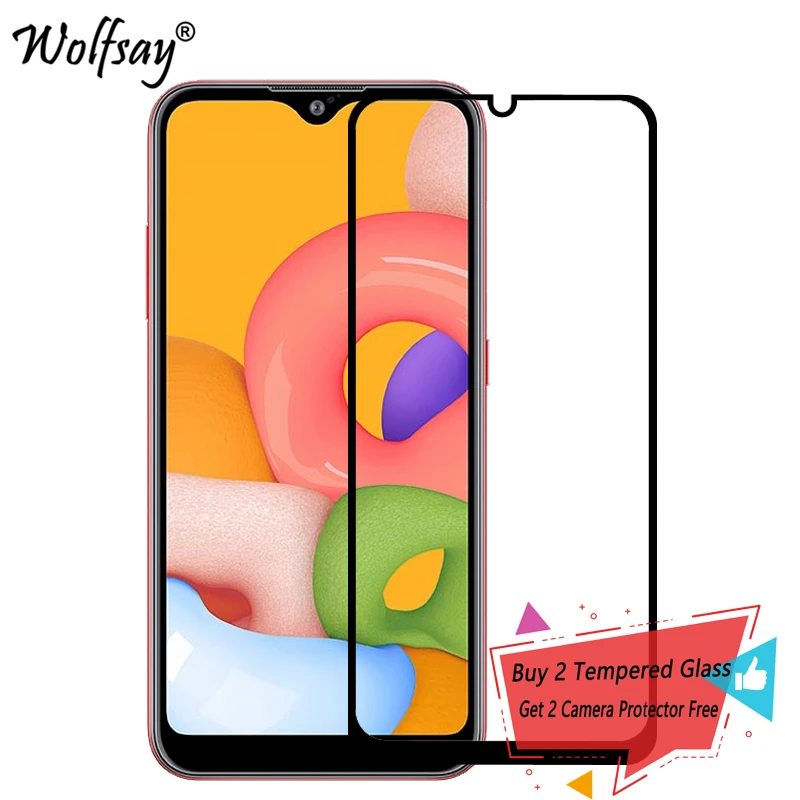 

Полное покрытие закаленное стекло для Samsung Galaxy A01 Защита экрана для Samsung A01 A 01 стекло для камеры для Samsung Galaxy A01 стекло