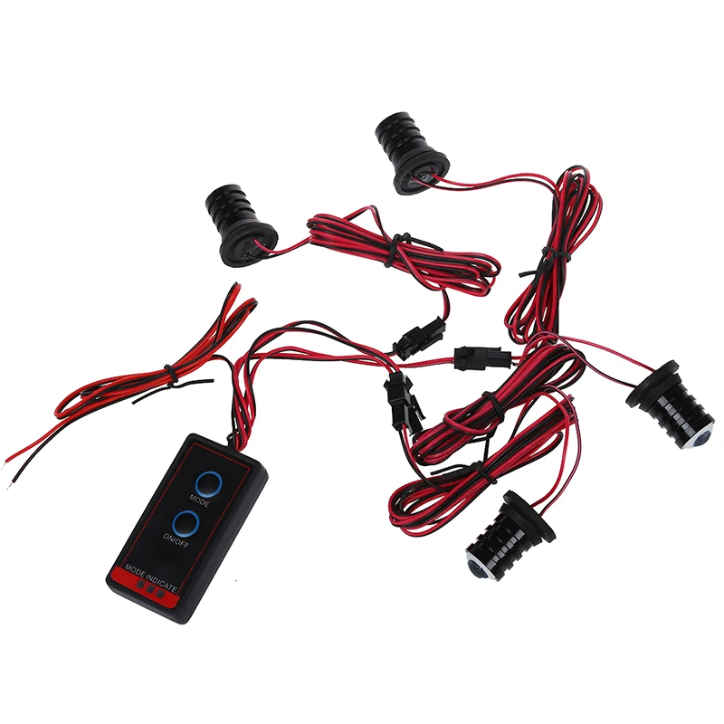 

4pc Strobe Strobe Strobe Flashing 4 LED White Light for Car Motorcycle