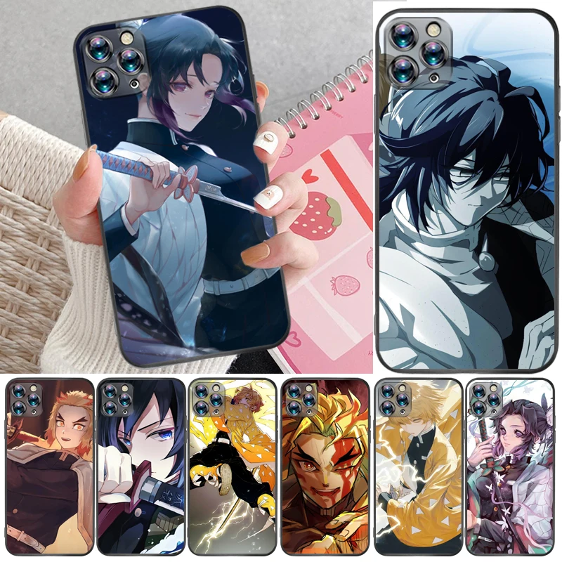 

Demon Slayer Kimetsu No Yaiba Kamado Tanjirou Kamado Nezuko Agatsuma Zenitsu Phone Case For iPhone XR XS Max Cases Coque Funda