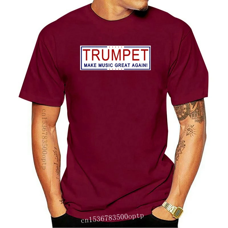 

New Men tshirt Short sleeve Women T-Shirt TRUMPET Make Music Great Again Trumpet T Shirt