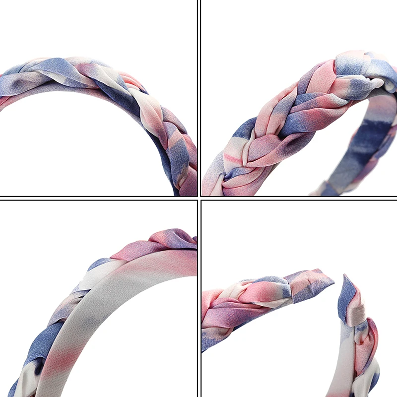 

Summer Hair Accessories Wide Shiny Weaving Hairbands Braided Headband Hair Hoop Fashion Hair Bands Bezel Headdress