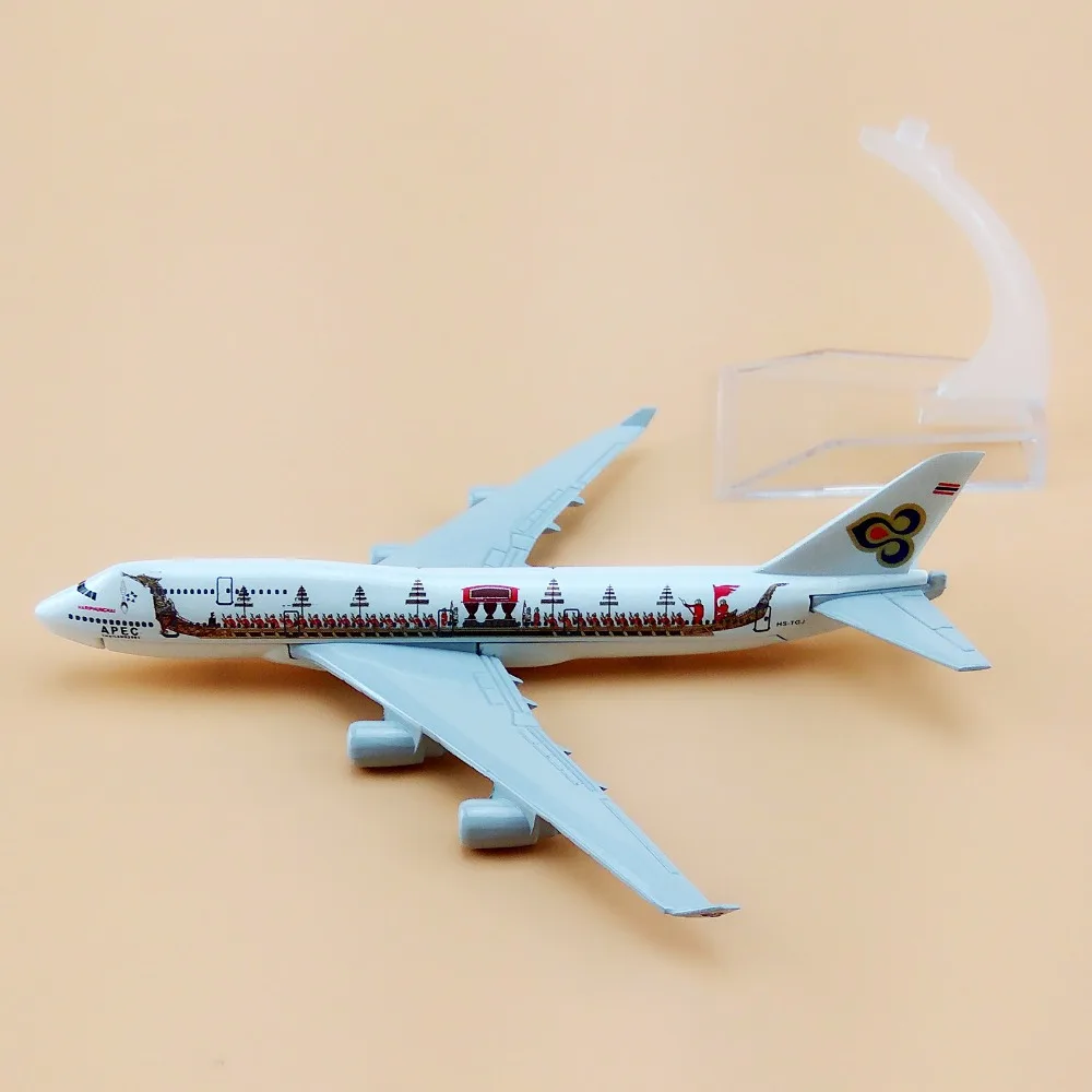 Сплав металла Air Thai B747 Dragon Boat Airlines модель самолета Таиланд Boeing 747 400 Airways Подарки 16