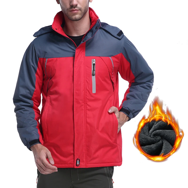 Новые мужские зимние теплые куртки с капюшоном для походов на лыжах мужская