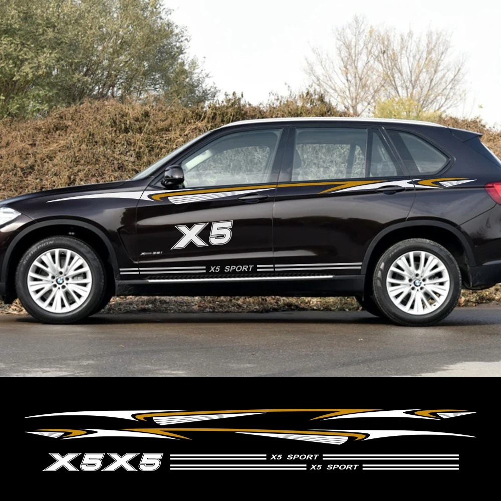 Длинные боковые Стикеры для двери автомобиля 2 шт. стильная виниловая пленка