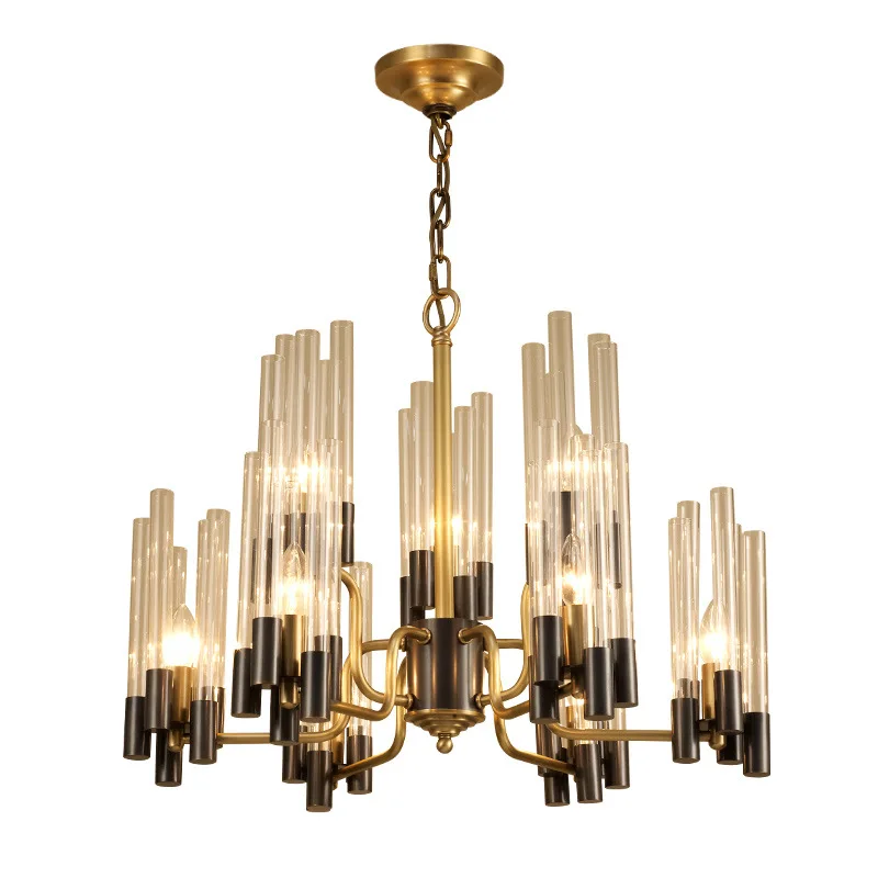 

Все медные пост-современная люстра, светильник класса люкс и простой дизайн, клуб, гостиная столовой чехлы для спальни исследование стеклян...