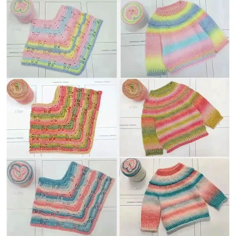 100 г Радужная шерстяная пряжа сделай сам ручное плетение для торта головной убор