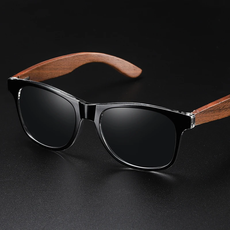 Очки солнцезащитные с дужками из ореха UV400 для мужчин и женщин | Аксессуары одежды