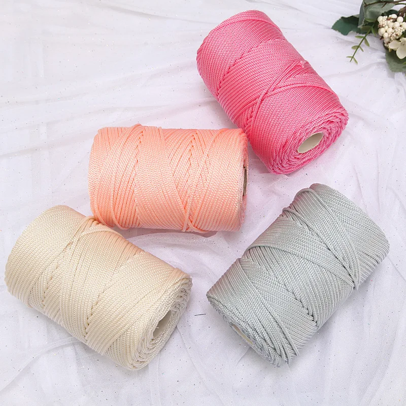 

240G/lot Upgrade Light Viscose Ice Rope Yarn Summer Hat Bags Crochet Yarn for Handcrafts Material Bright Silk Medium Thick Yarn