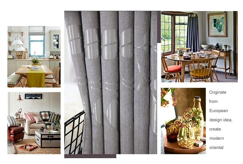 Curtains for Living Dining Room Bedroom Modern Simple Brief Silver Curtain Pure Color Knit Blackout Window Decoration Curtains