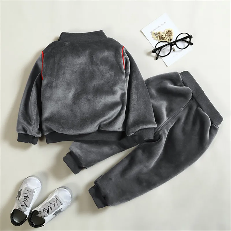 Осенне-зимний комплект одежды для маленьких мальчиков и девочек комплекты детей