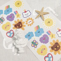 cartoon bear sunflower cute stickers sealing paster pvc waterproof reusable mobile phone decorative sticker kawaii stationery