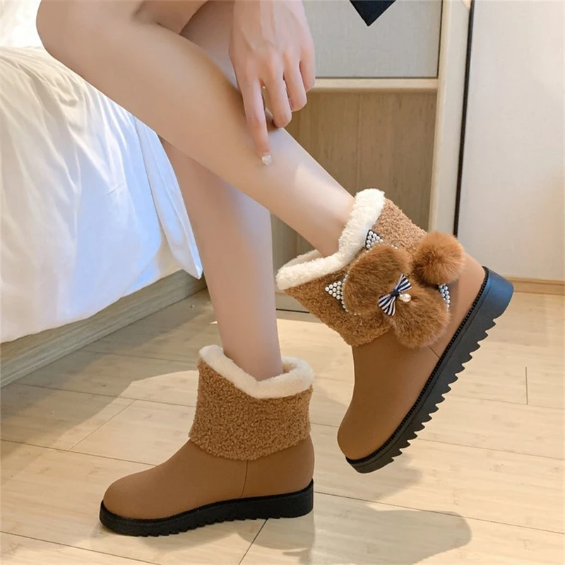 

Зимние Модные теплые зимние короткие сапоги Новое поступление Женская обувь меховые плюшевые стельки женские ботильоны зимние сапоги женс...