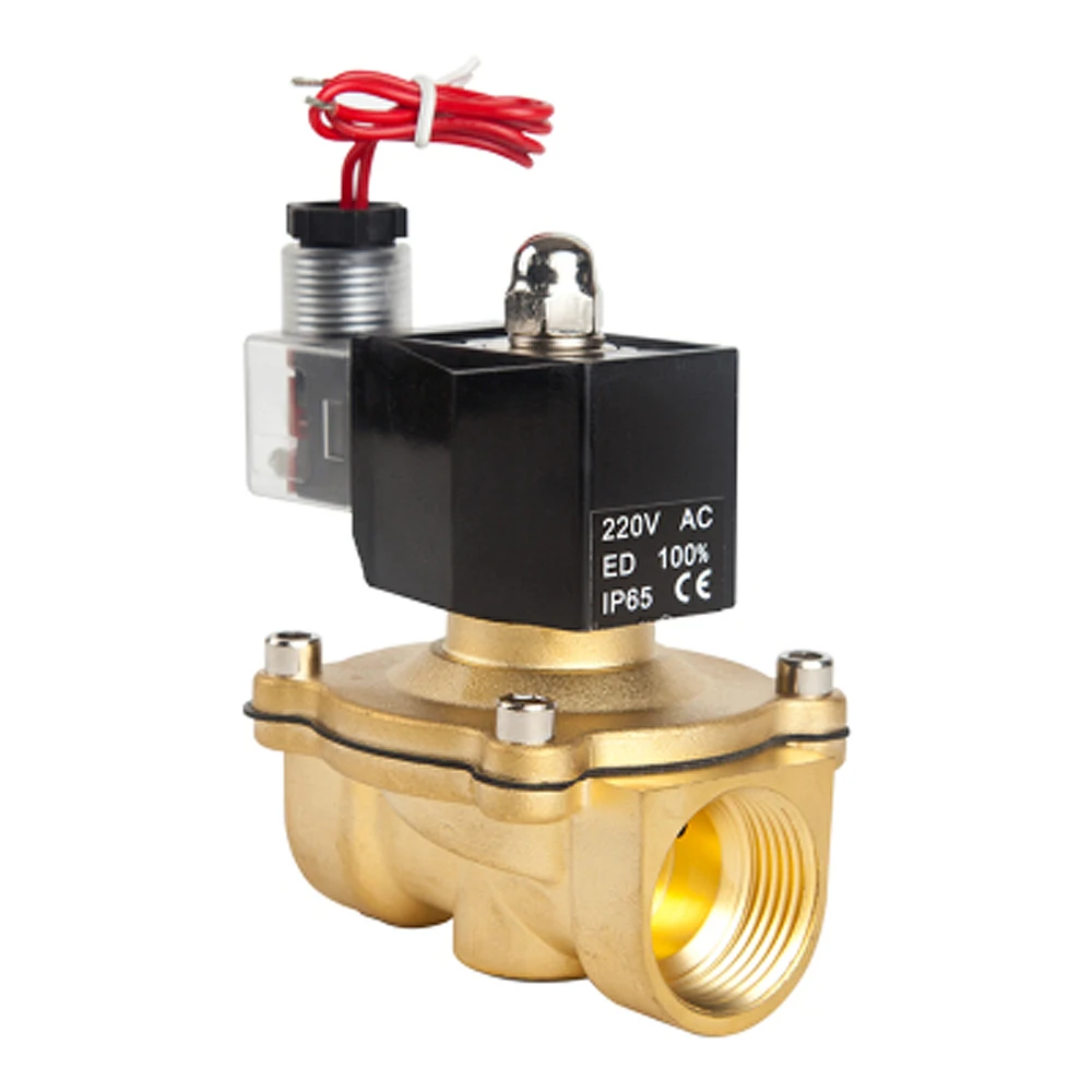 Нормально закрытый Латунный Водяной Клапан 1/4 дюйма 1/2 3/4 1 дюйм 2 Соленоидный