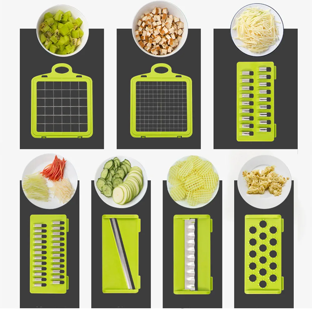 12 шт. овощерезка резак для овощей Терка чипсов мяса лука измельчитель Контейнер