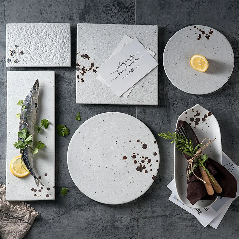 Керамическая посуда тарелка для завтрака плоская супа риса салата креативное