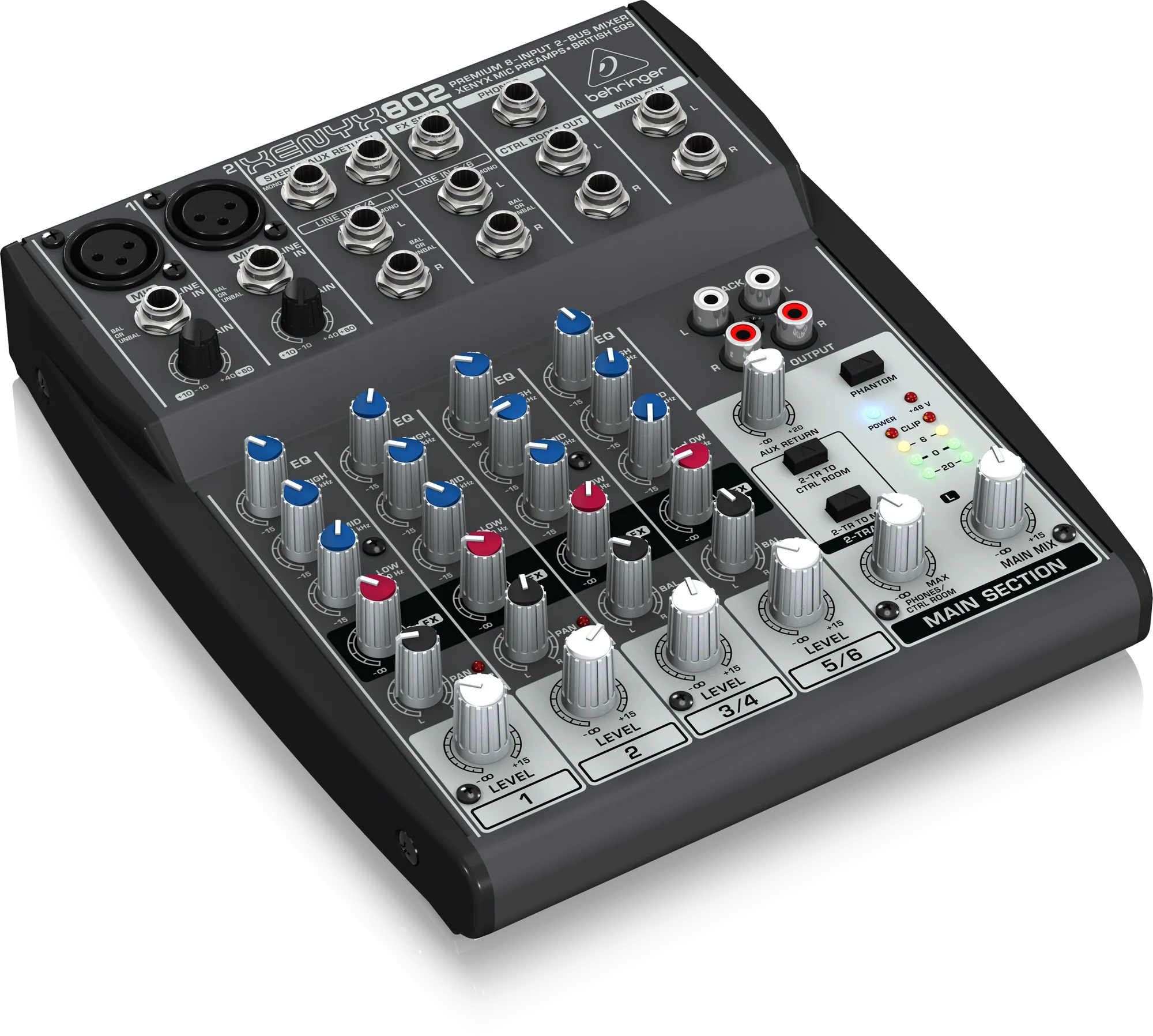 Behringer XENYx 802 Премиум 8-вход 2-шиповый Миксер с микрофоном XENYX предусилители и