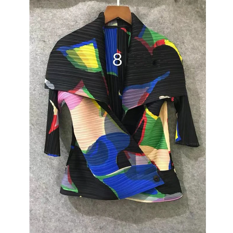 Женская плиссированная куртка Miyak приталенный жакет с одной пуговицей принтом