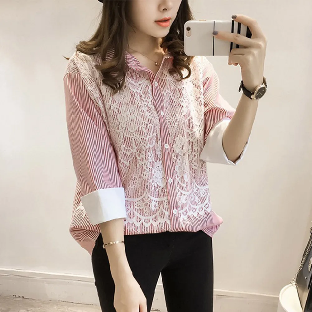 Женский свободный офисный базовый топ с отложным воротником HSJ88 |