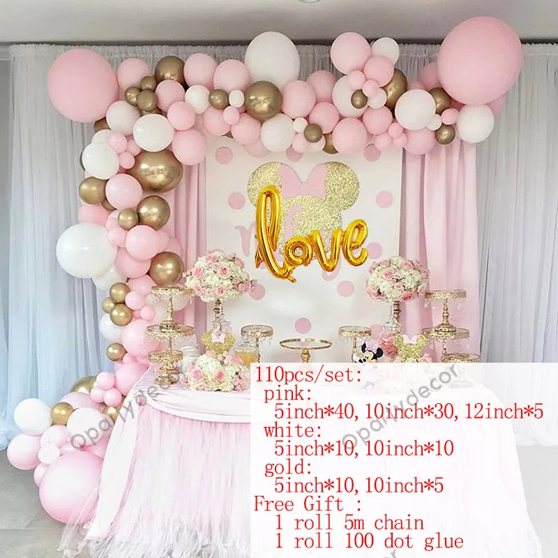 110 шт. гирлянда сделай сам для девочек на день рождения юбилей воздушные шары