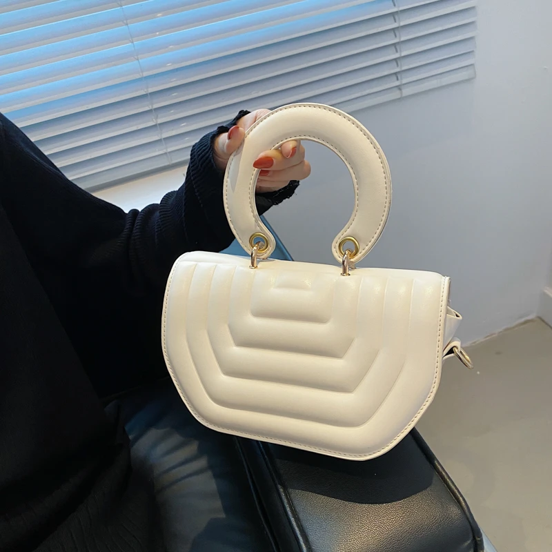 

2021 New High-quality PU Leather Women's Designer Handbag Luxury Brand Shoulder Messenger Bag Elegant Female Tote Saddle Bag