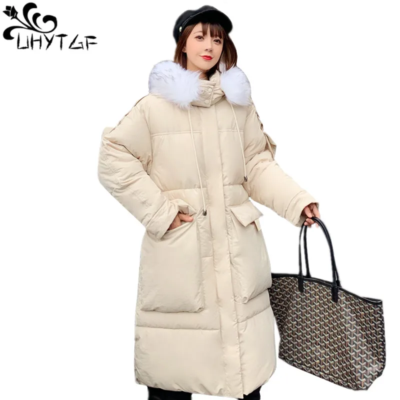 

UHYTGF женский пуховик Плюс Размер Женская Парка утепленная верхняя одежда с капюшоном зимнее пальто женский пуховик хлопковая куртка стеган...