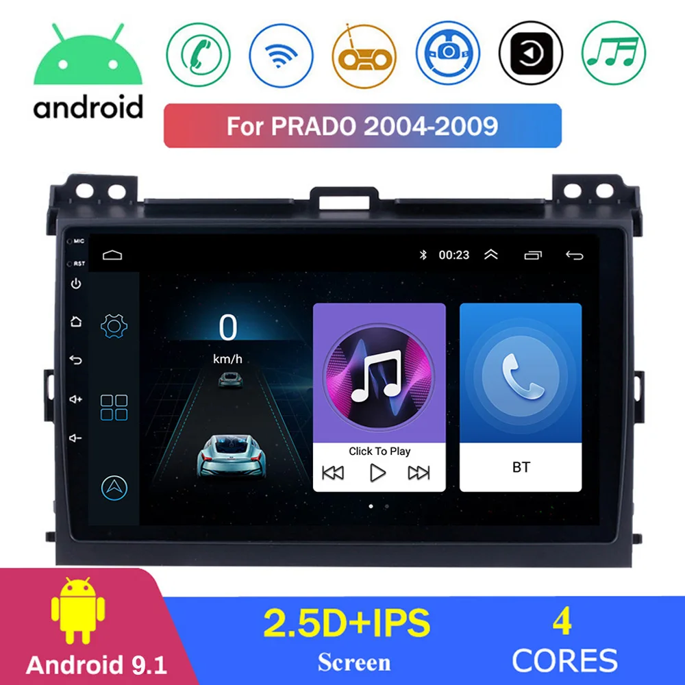 Автомагнитола 2 Din с Android 9 1 стерео навигация GPS для Toyota Land Cruiser Prado 120 2004 2009