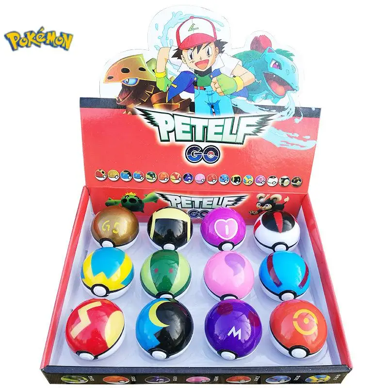 

Pokemon 12 Pcs/set Pocket Monster Pikachu Action Figure Game Poke Ball Model Charmander Anime Figure Dolls Toy for Children Gift
