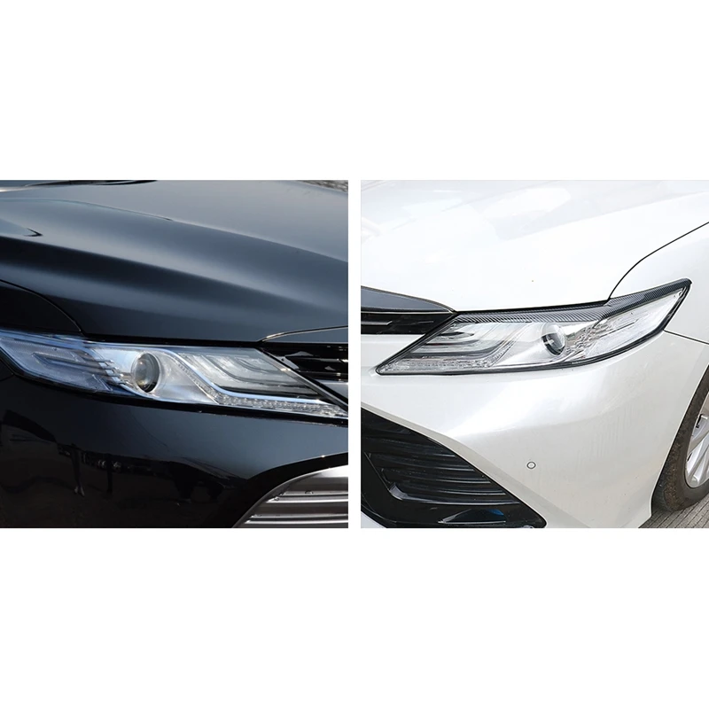 

for 2018-2019 Toyota Camry Carbon Fiber Print Headlight Eyelid EyeBrows Covers