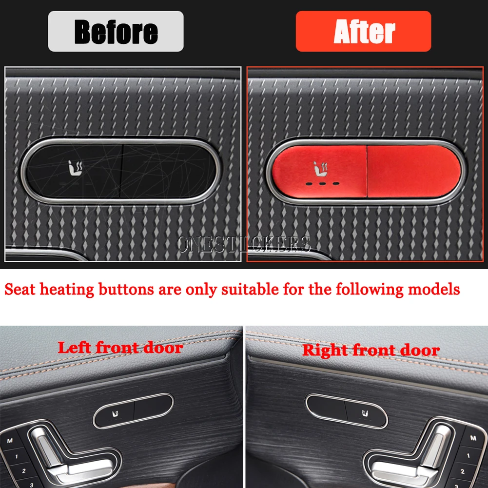 

Car Window Switch Seat Heating Button Trim Cover for Mercedes Benz A B CLA GLE GLB GLA Class W177 W247 C118 W118 W167 X247 H247