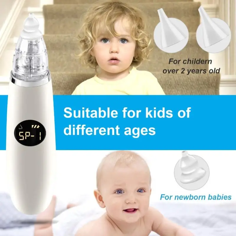 

Baby Nasal Aspirator Electric Safe Hygienic Nose Cleaner Silicone Snot Sucker For Newborn Infant Toddler Child Kid 2 Adjustment