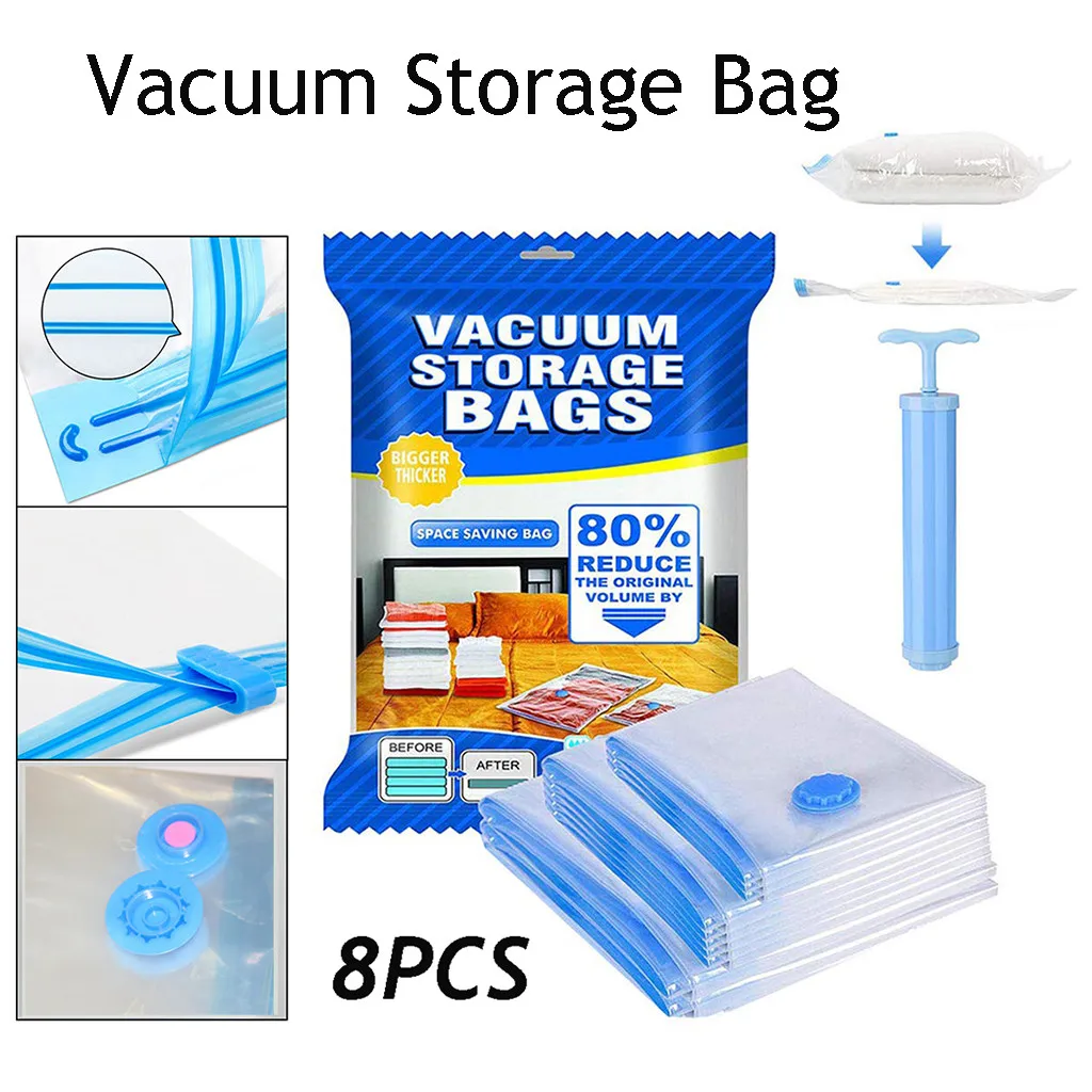 8 шт многоразовые компактные вакуумные пакеты для упаковки контейнеров одежда
