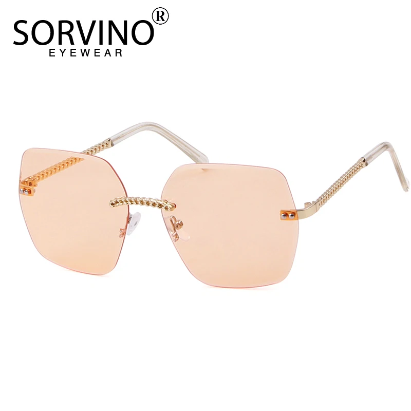 Женские очки от солнца SORVINO оранжевые квадратные в стиле ретро роскошные