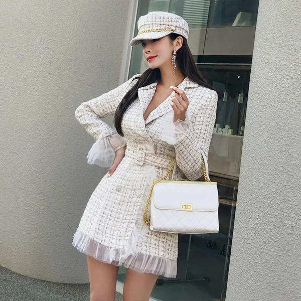 2019 женское платье в стиле пэчворк с расклешенными рукавами винтажное