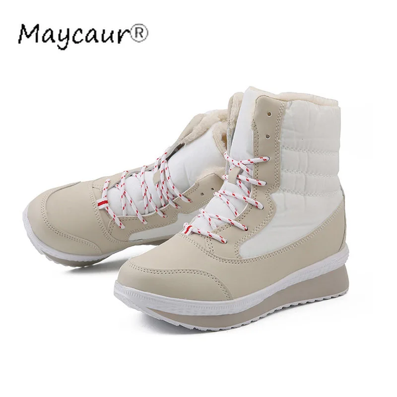 2020 женские ботинки Водонепроницаемая зимняя обувь зимние теплые ботильоны на