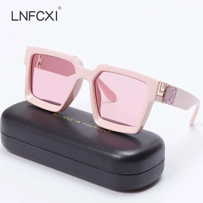 Очки солнцезащитные LNFCXI в стиле ретро для мужчин и женщин роскошные брендовые