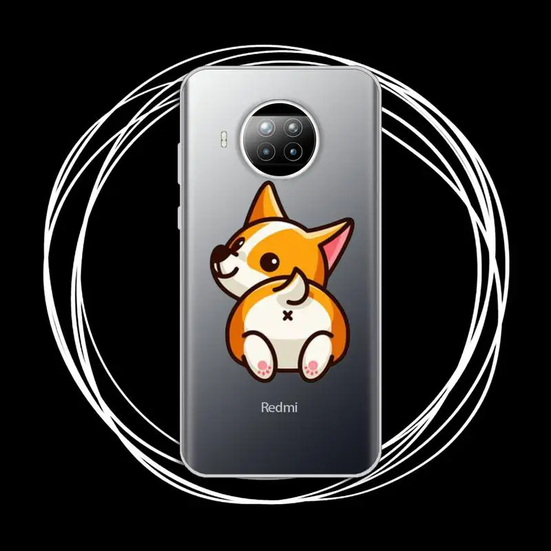 

Cute Corgi Butt Animal Phone Case Transparent for Xiaomi Redmi note 10 t 8 9 pro lite 11