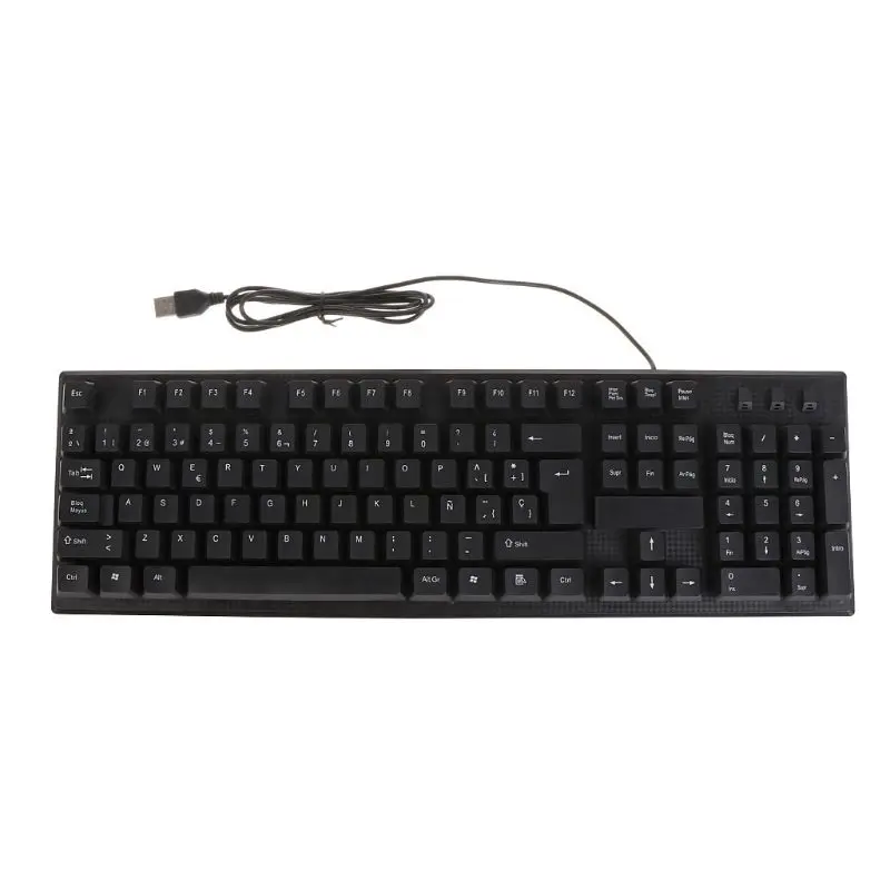 

USB Wired Silent Keyboard Waterproof Office 104 Keys Keyboard for Desktop 19QA