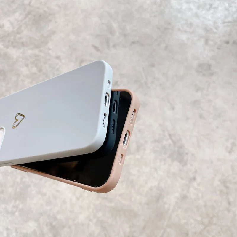 

Simple Love Heart Phone Case For iPhone 12 11 Pro Max X XR XS Max 7 8 Plus Mini Soft Silicone Back Cover Funda