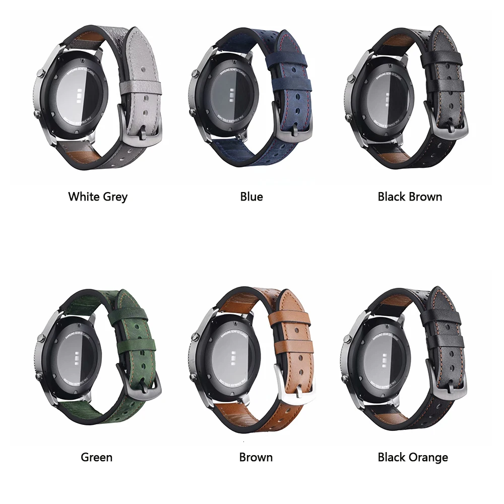 22 мм ремешок для часов для samsung gear S3 Frontier классический ремешок из натуральной кожи ремешок для мужчин и женщин Смарт часы заменить мужчин t браслет