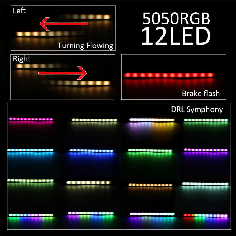 

1 Pcs Turn Signal Strip Light Accessories Flowing Tail Motorcycle LED Silica Gel
